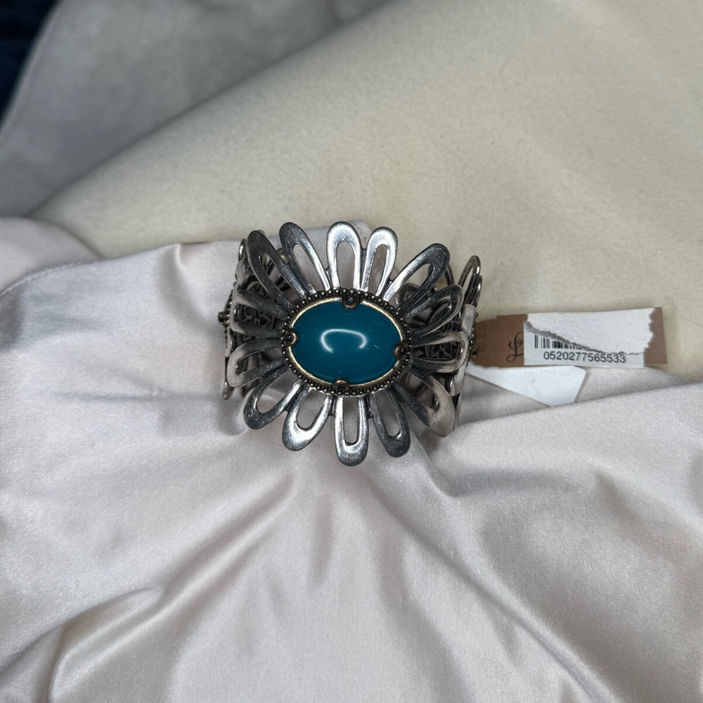 Lucky Brand Silver and Blue Statement Bracelet